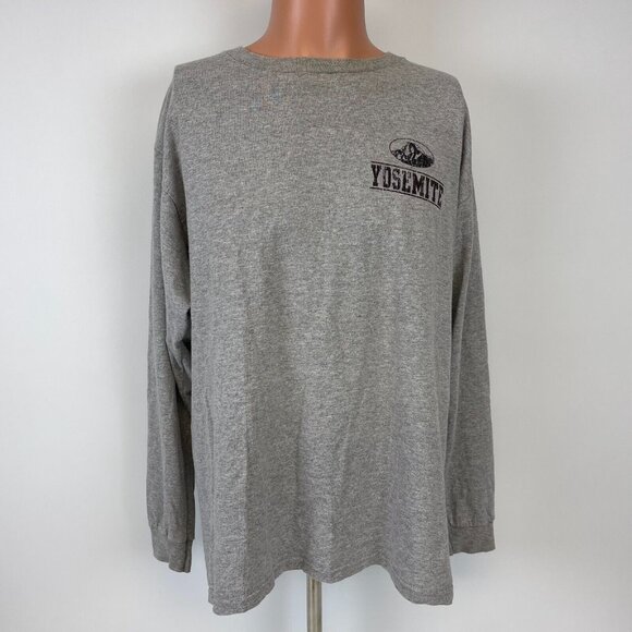 Vintage Yosemite National Park T Shirt Mens Size L Grey California Double Sided - Picture 3 of 4